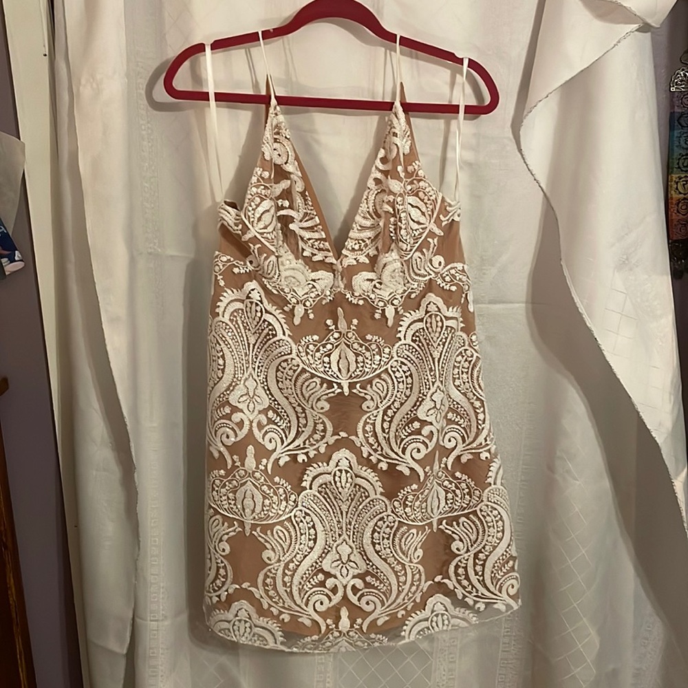 Free people sequin white and nice dress size12.